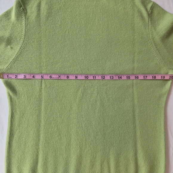 ​Valerie Stevens 2-Ply 100% Cashmere Turtleneck Sweater - Lime Green - Large - Picture 4 of 12